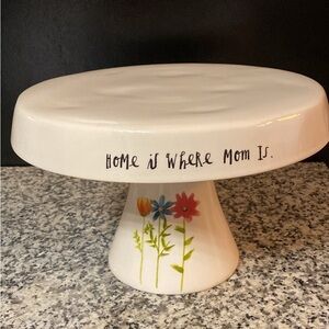 Beautiful ceramic Mothers Day collection cake stand. Rae Dunn